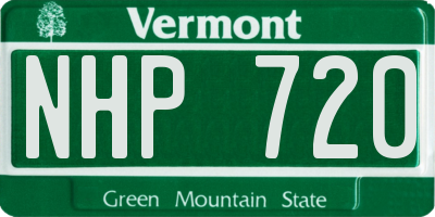 VT license plate NHP720