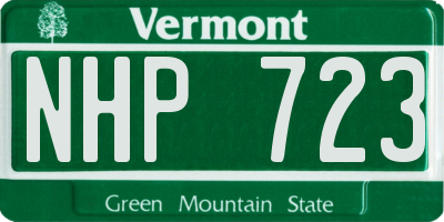 VT license plate NHP723