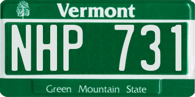 VT license plate NHP731