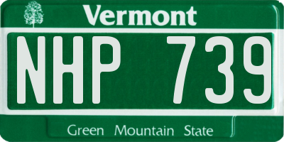 VT license plate NHP739