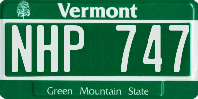 VT license plate NHP747
