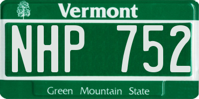 VT license plate NHP752