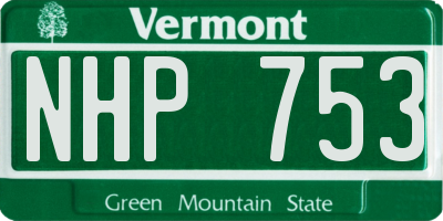 VT license plate NHP753