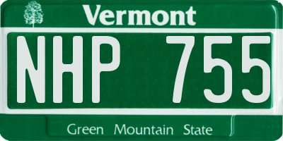 VT license plate NHP755