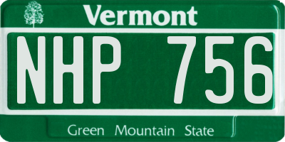 VT license plate NHP756
