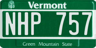 VT license plate NHP757