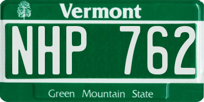 VT license plate NHP762