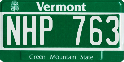 VT license plate NHP763