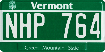VT license plate NHP764