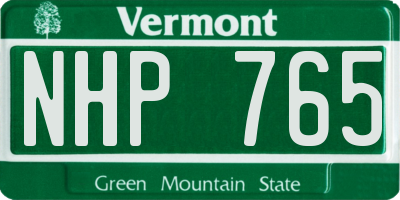 VT license plate NHP765