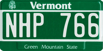 VT license plate NHP766