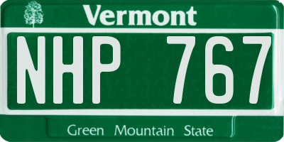 VT license plate NHP767