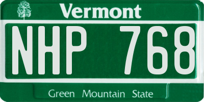 VT license plate NHP768