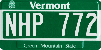 VT license plate NHP772