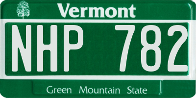 VT license plate NHP782