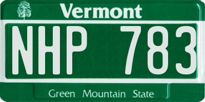 VT license plate NHP783