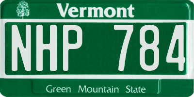 VT license plate NHP784