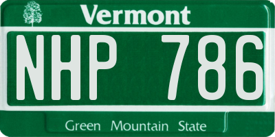 VT license plate NHP786