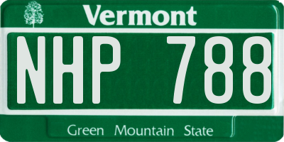 VT license plate NHP788