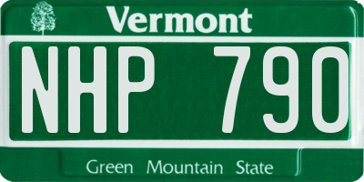 VT license plate NHP790