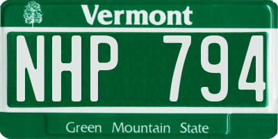 VT license plate NHP794