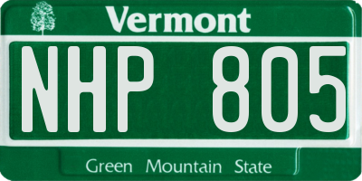 VT license plate NHP805