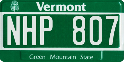 VT license plate NHP807