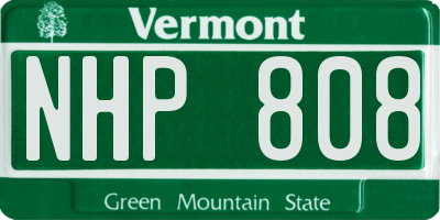 VT license plate NHP808