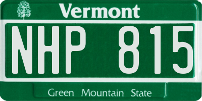 VT license plate NHP815