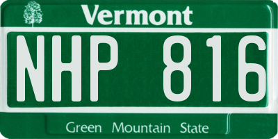 VT license plate NHP816