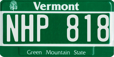 VT license plate NHP818