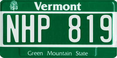 VT license plate NHP819