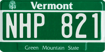 VT license plate NHP821