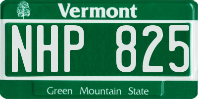 VT license plate NHP825