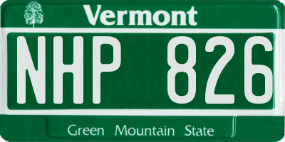 VT license plate NHP826