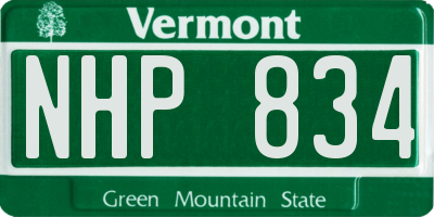 VT license plate NHP834