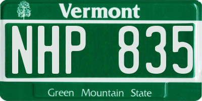 VT license plate NHP835