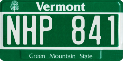 VT license plate NHP841