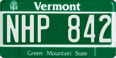 VT license plate NHP842