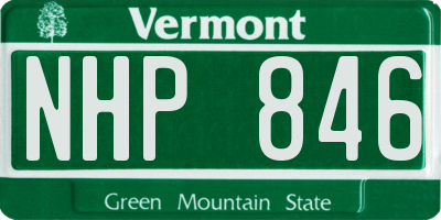 VT license plate NHP846