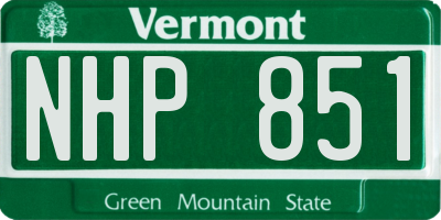 VT license plate NHP851