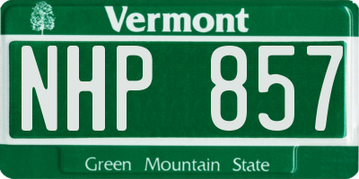 VT license plate NHP857