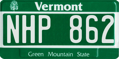 VT license plate NHP862