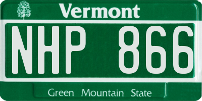 VT license plate NHP866