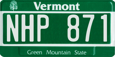 VT license plate NHP871