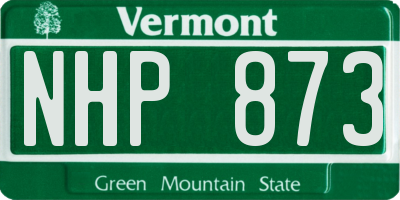 VT license plate NHP873