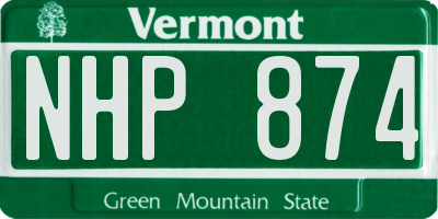 VT license plate NHP874