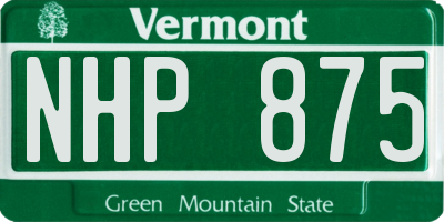 VT license plate NHP875