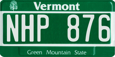 VT license plate NHP876