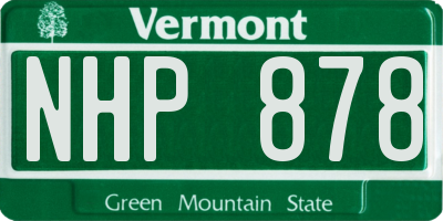 VT license plate NHP878